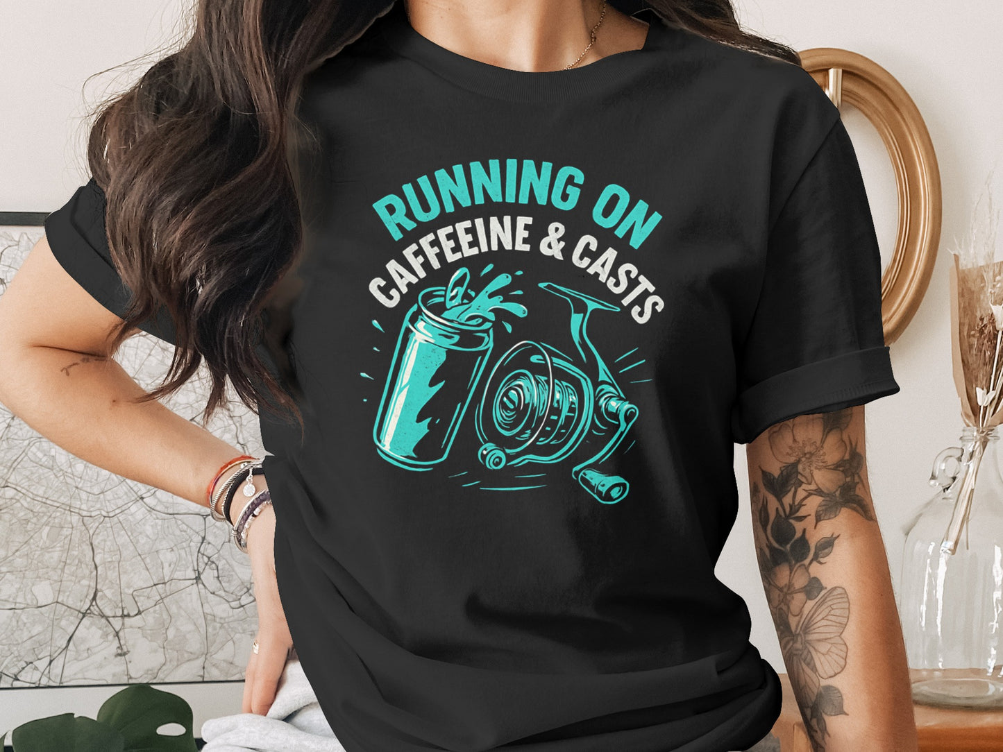 Running On Caffeine and Casts graphic shirt product