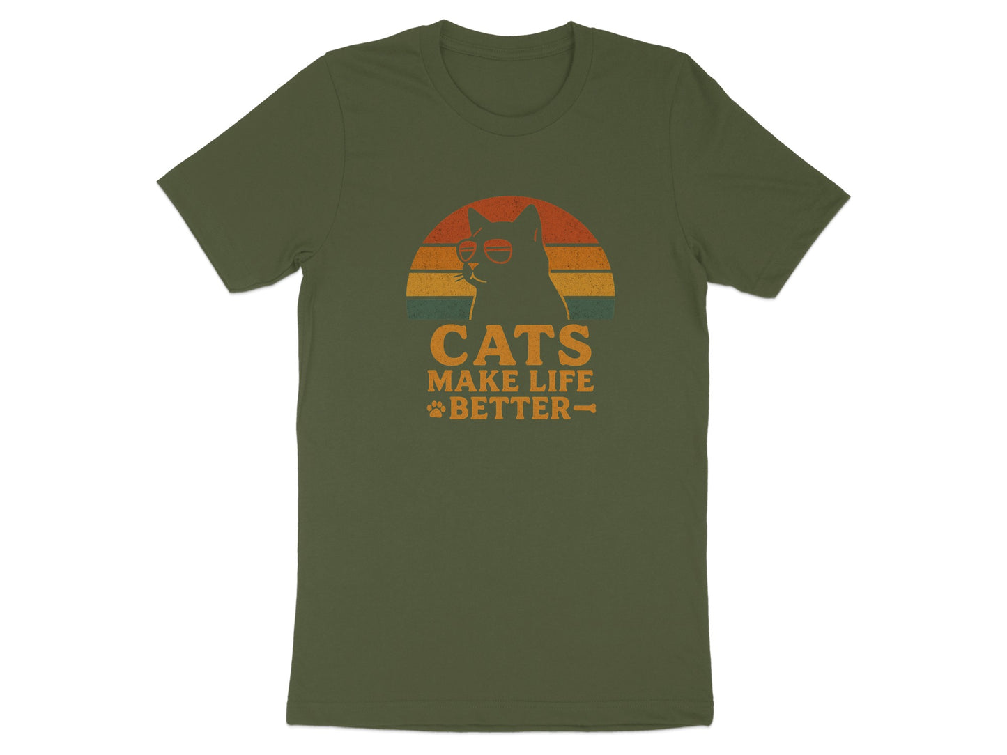 Cats Make Life Better Shirt with Retro Design