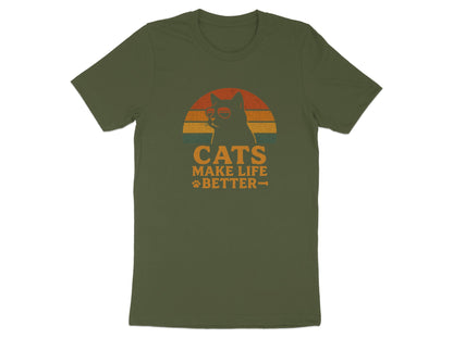 Cats Make Life Better Shirt with Retro Design