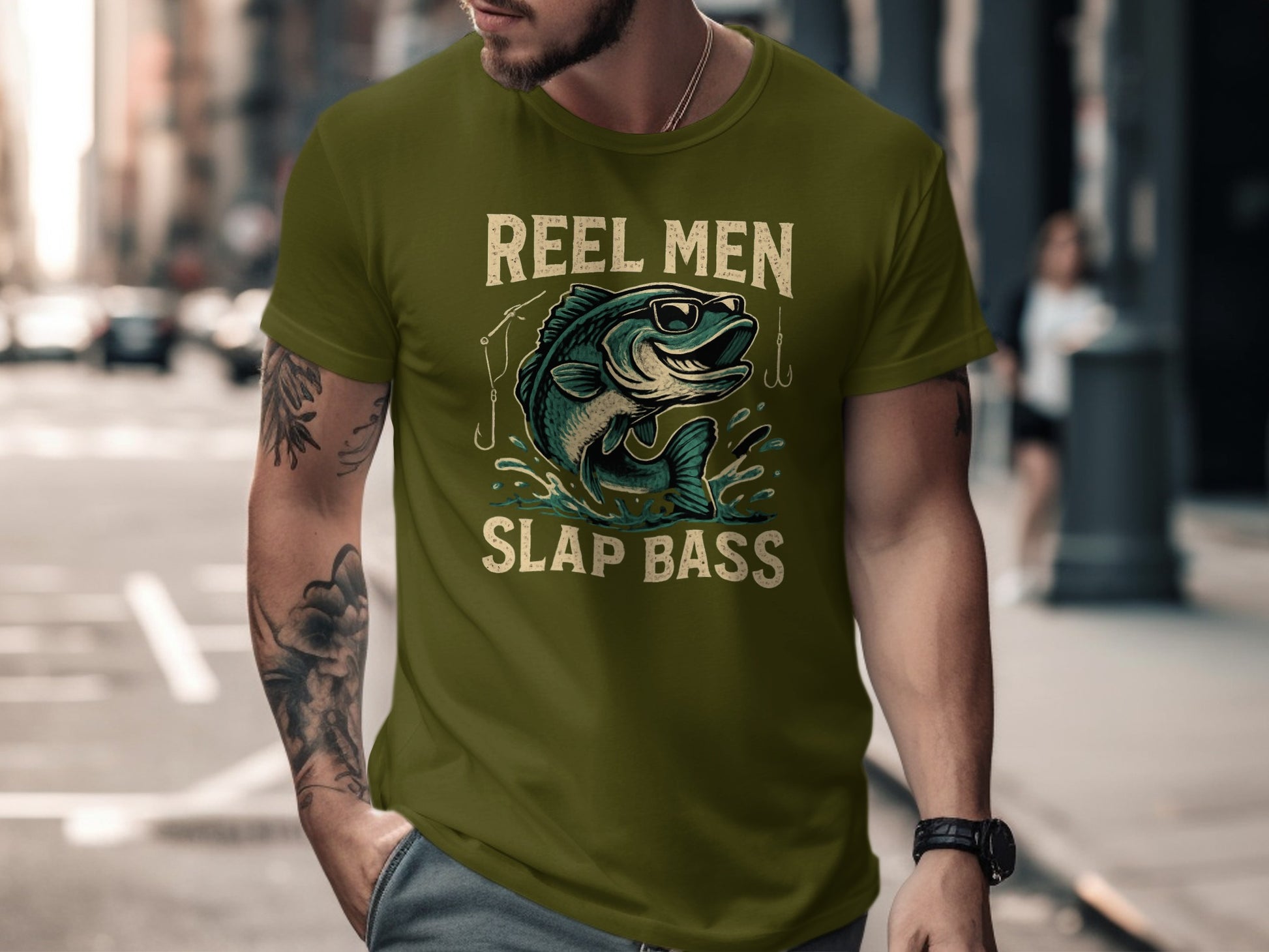 Reel Men Slap Bass Graphic Men's T-Shirt product
