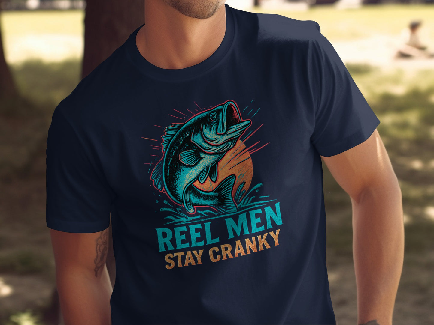 Reel Men Stay Cranky Fishing Graphic T-shirt product type