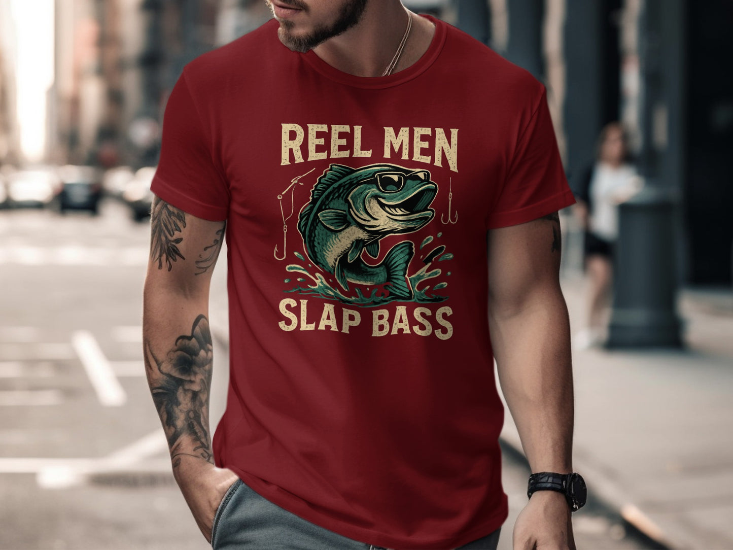 Reel Men Slap Bass Graphic Tee Shirt product
