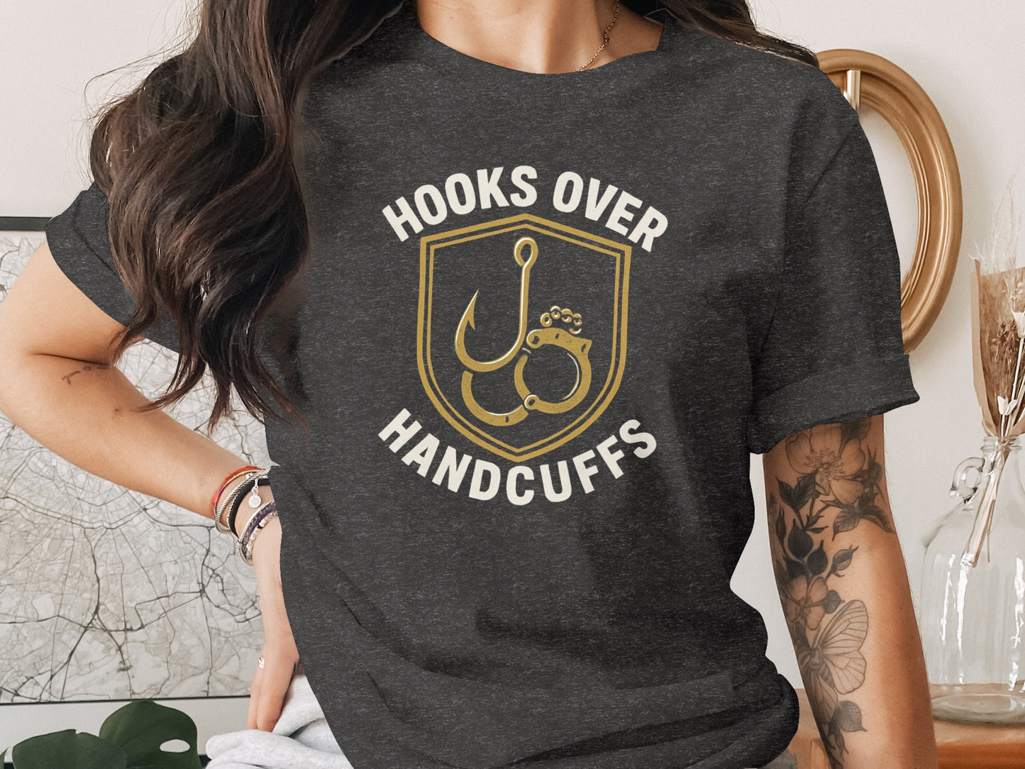 Hooks Over Handcuffs Graphic T-shirt product