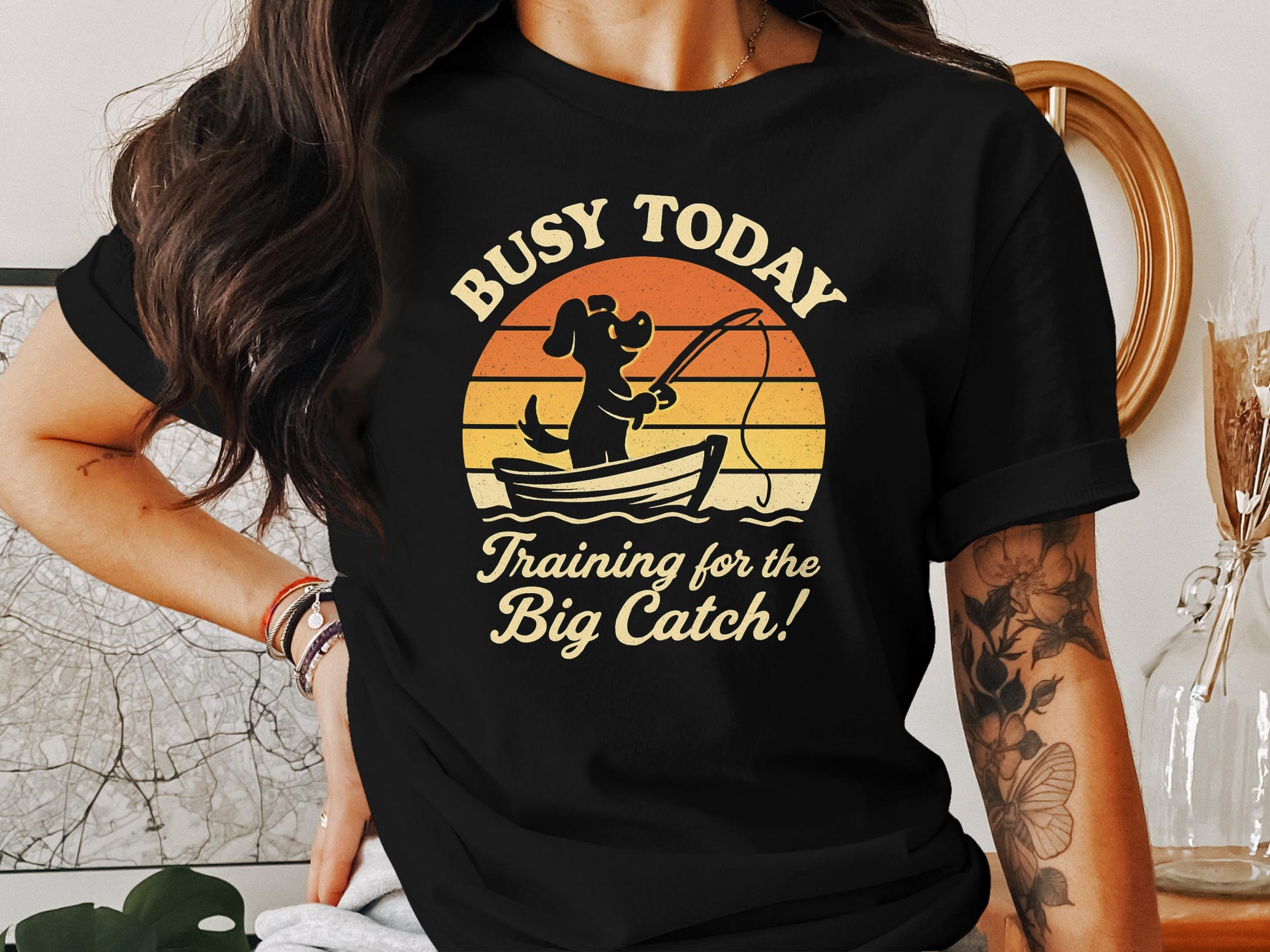 Busy Today Fishing Dog Graphic Shirt product