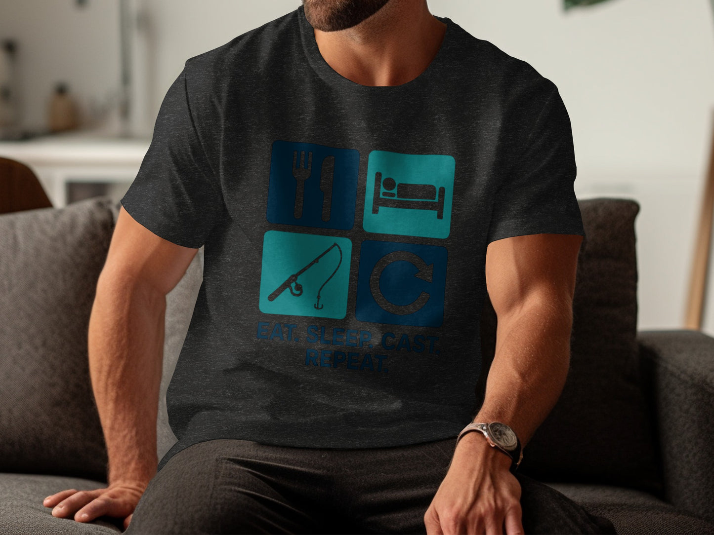 Eat Sleep Cast Repeat Graphic T-shirt product