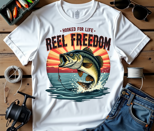 Reel freedom,Fishing Tshirt, Funny Fisherman Gift for Husband, Fish Lover Clothing, Funny Fishing Group Tshirt, Fishing Tee, Fisherman Gift