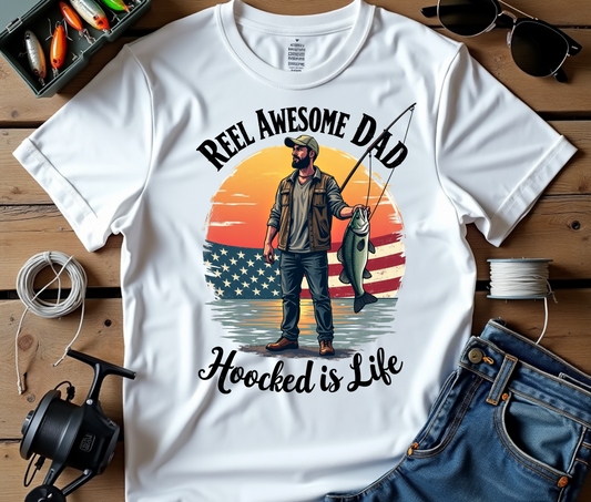 Reel awesome dad t-shirt