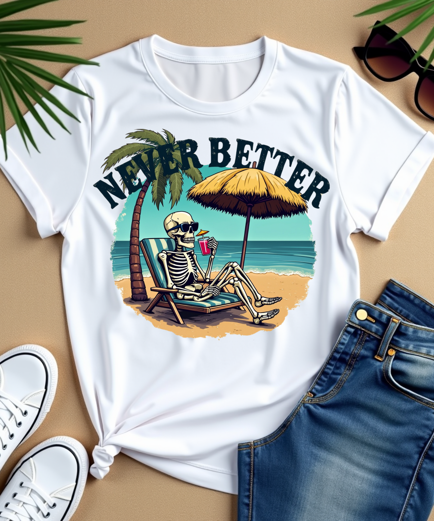 better never skeleton t shirt