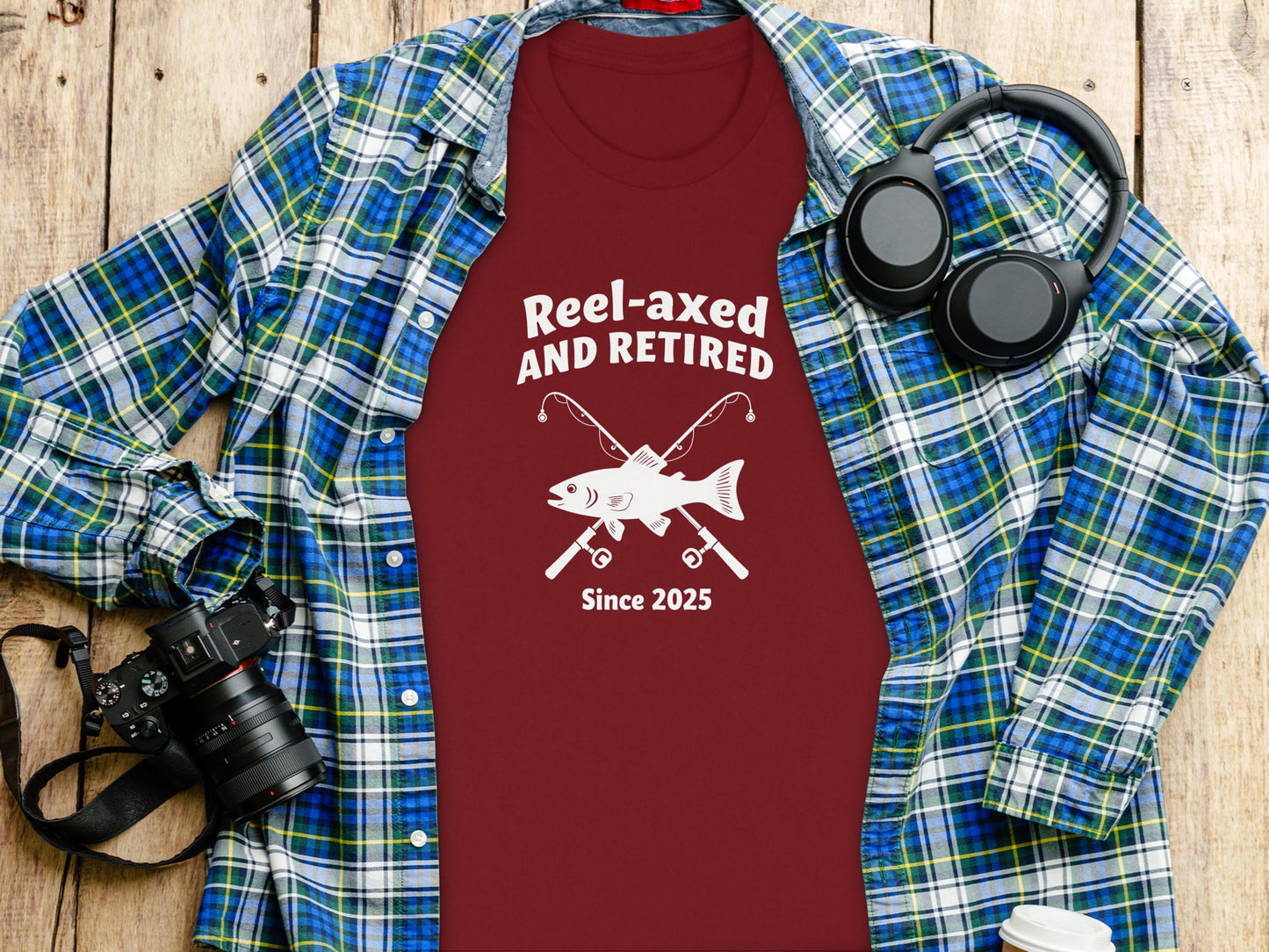 Unique Reel-axed and Retired Design T-shirt product type