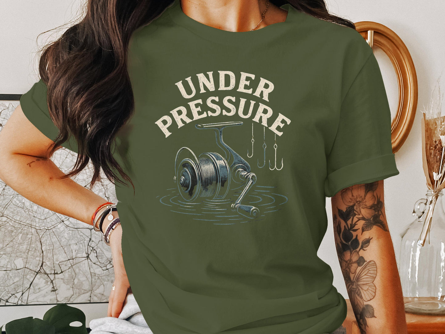 Under Pressure Fishing Reel Graphic Tee Shirt product