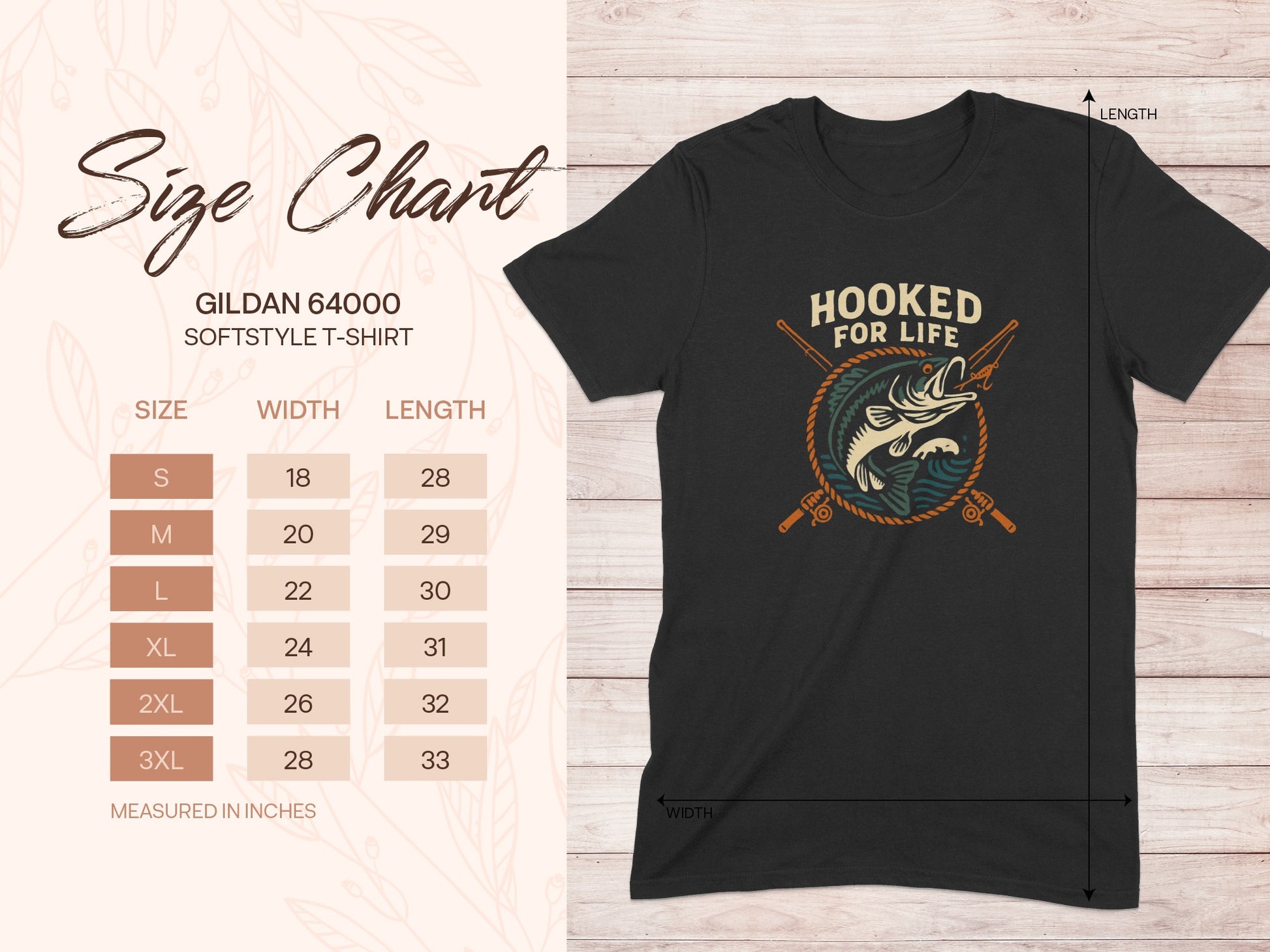 Hooked For Life Fishing Graphic T-Shirt product type
