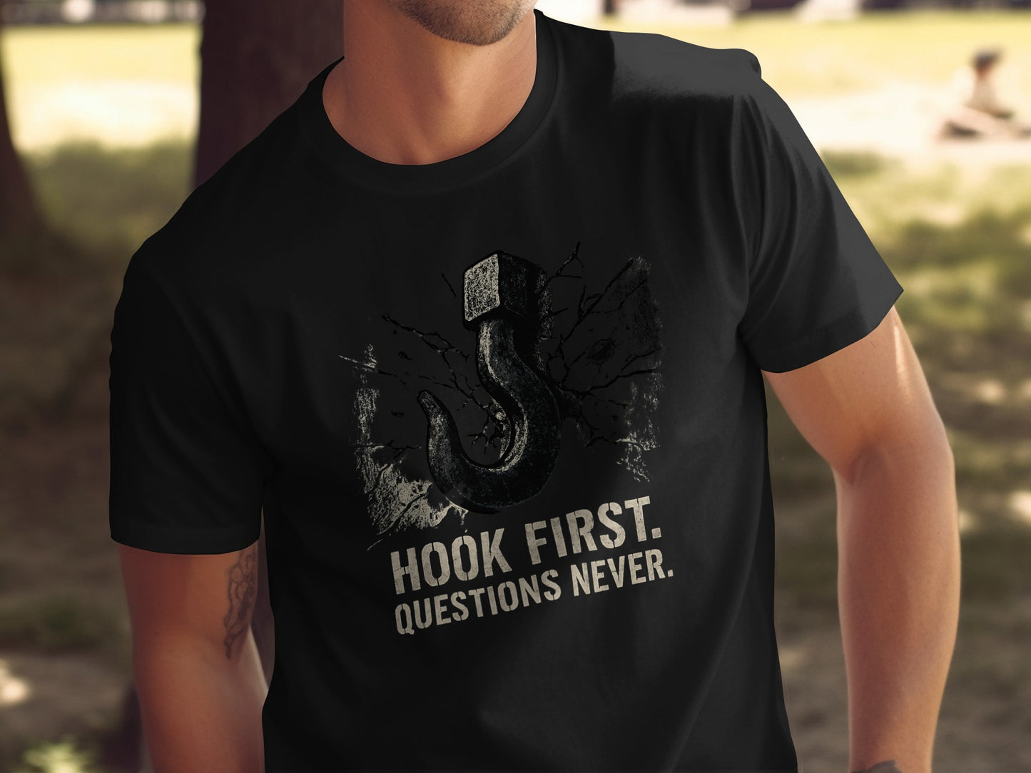 Hook First Questions Never Graphic T-shirt product