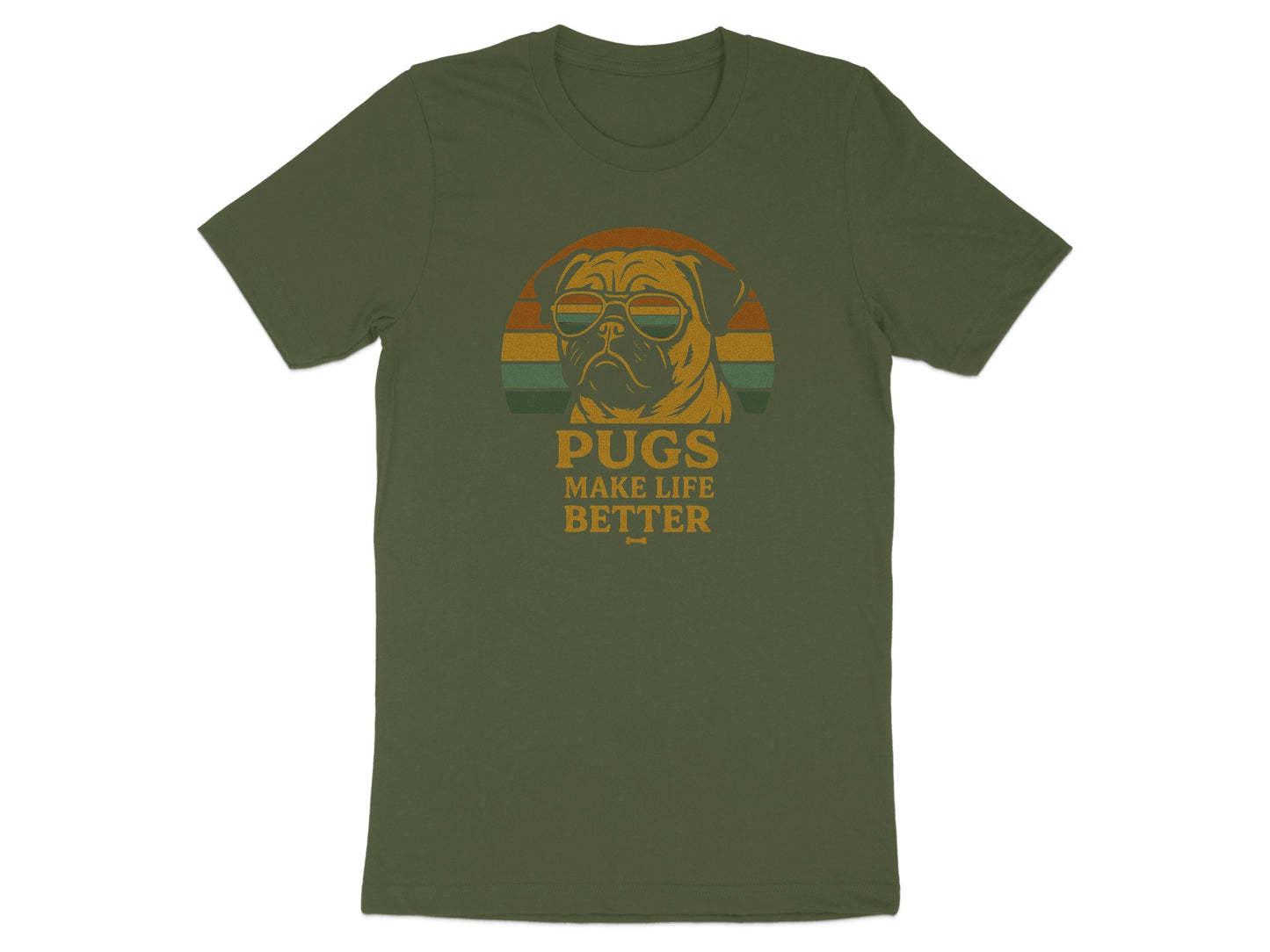 Pugs Make Life Better Stylish Casual T-Shirt
