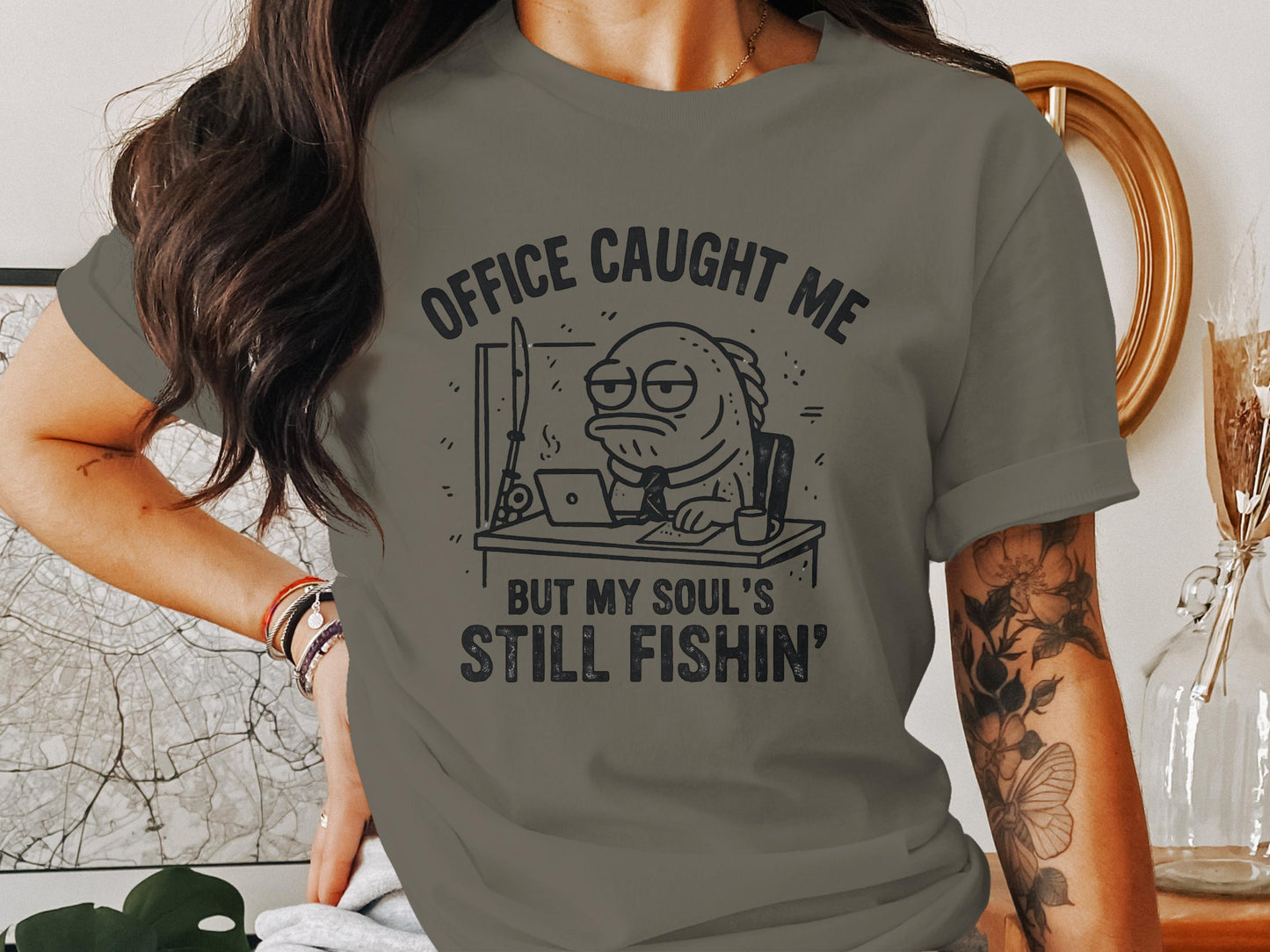 Office Caught Me But My Soul's Still Fishin' product type