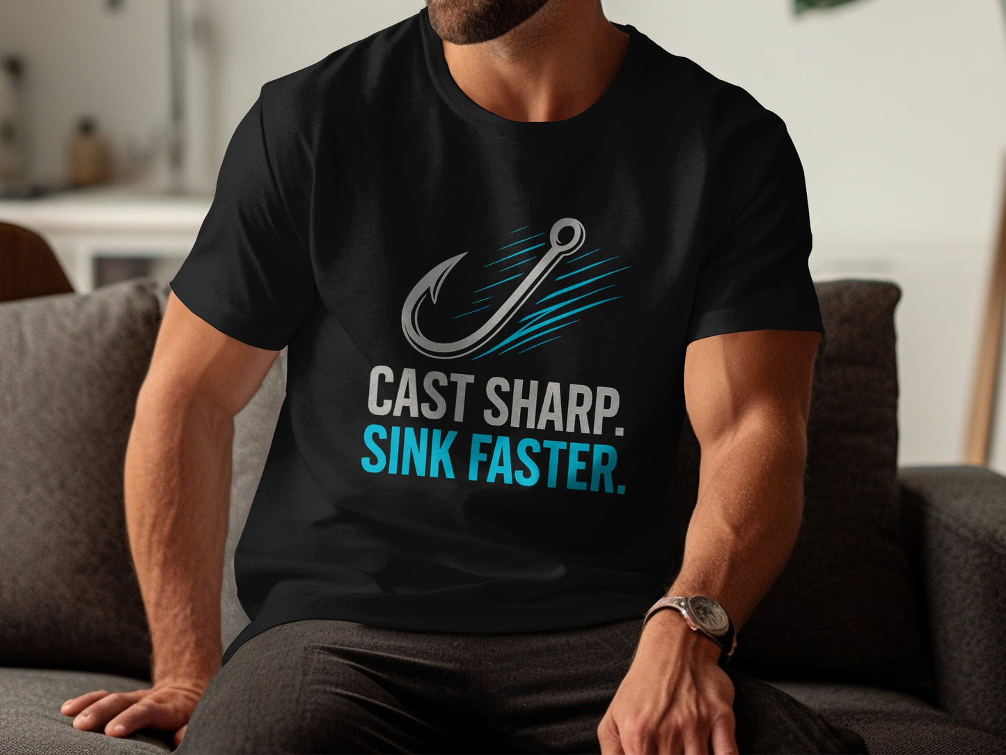 Cast Sharp Sink Faster Fishing Themed T-Shirt product type