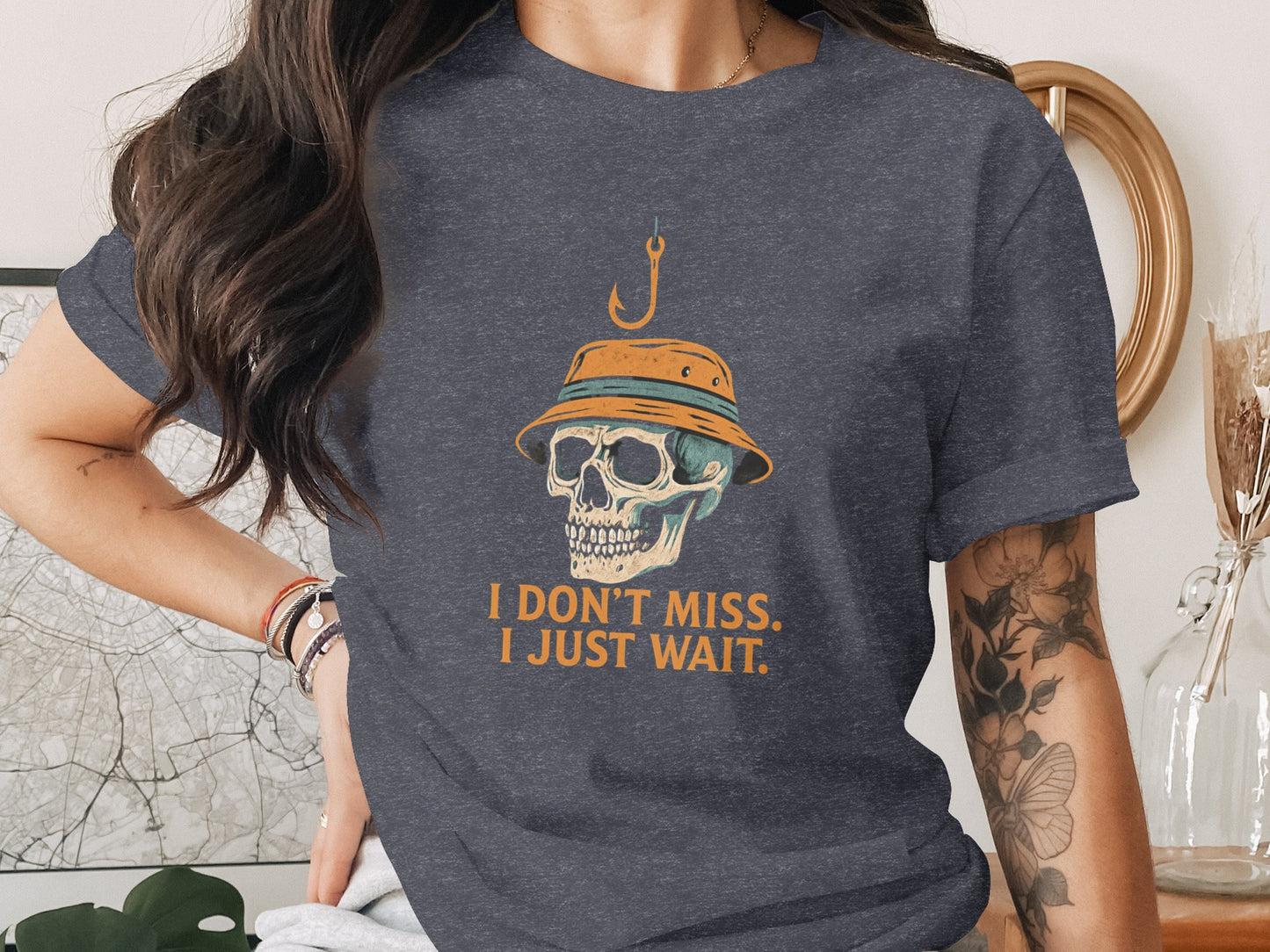 I Don't Miss I Just Wait Skull Graphic T-Shirt product type