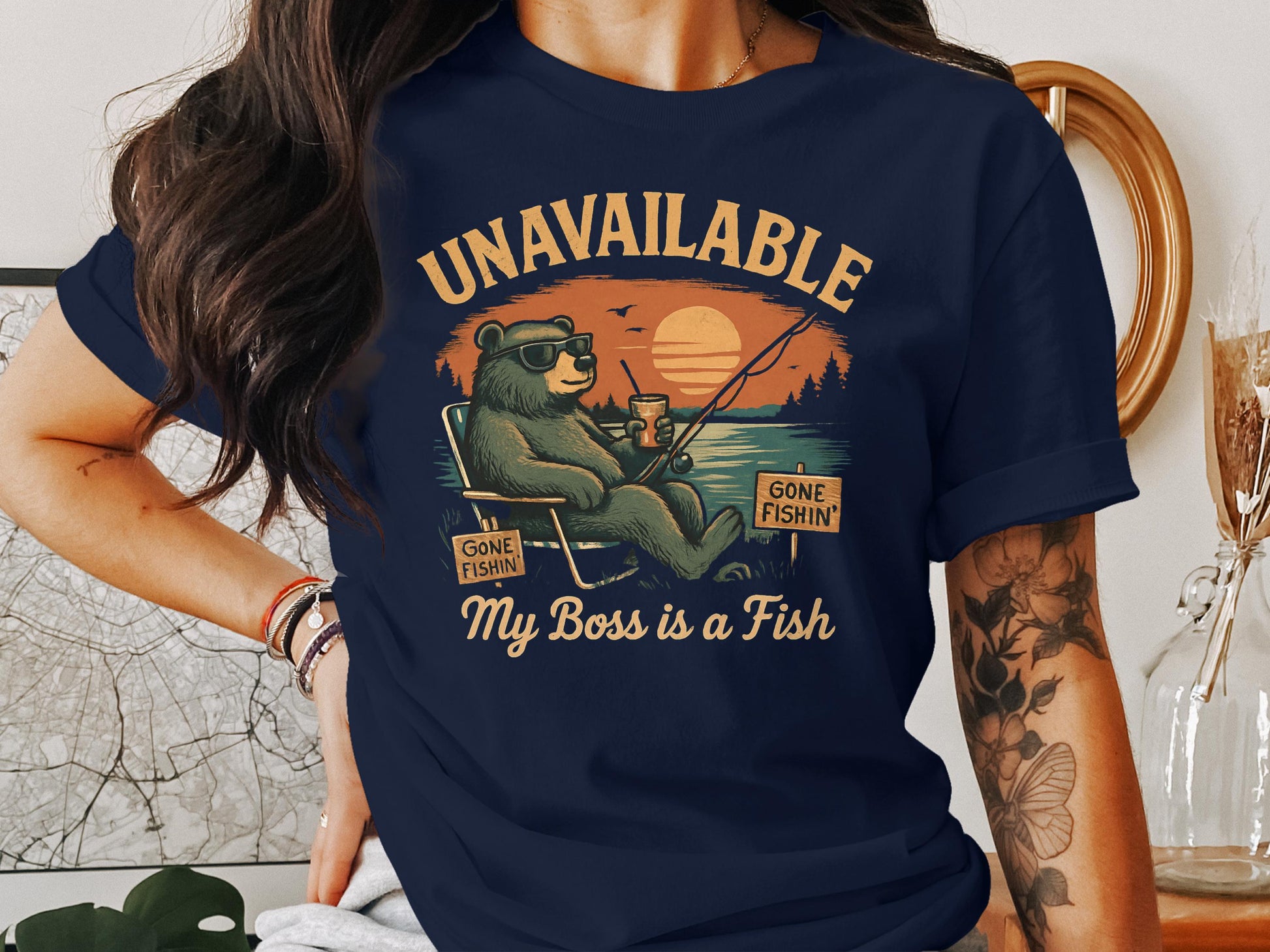 Unavailable My Boss is a Fish Funny Graphic Shirt product type