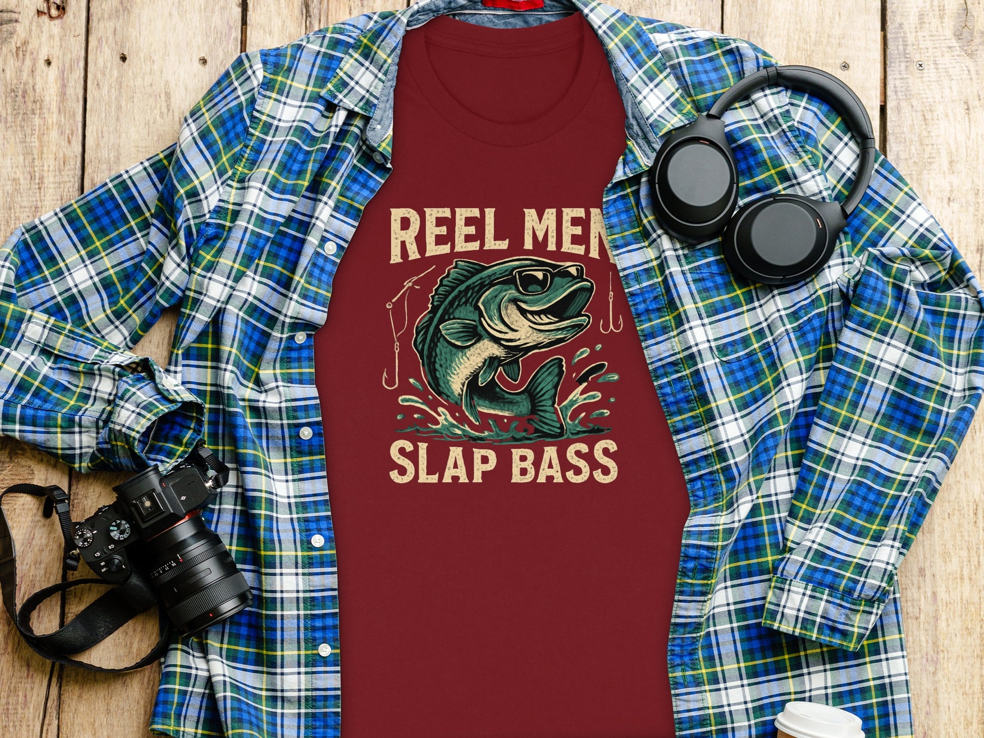 Reel Men Slap Bass Graphic T-Shirt product type