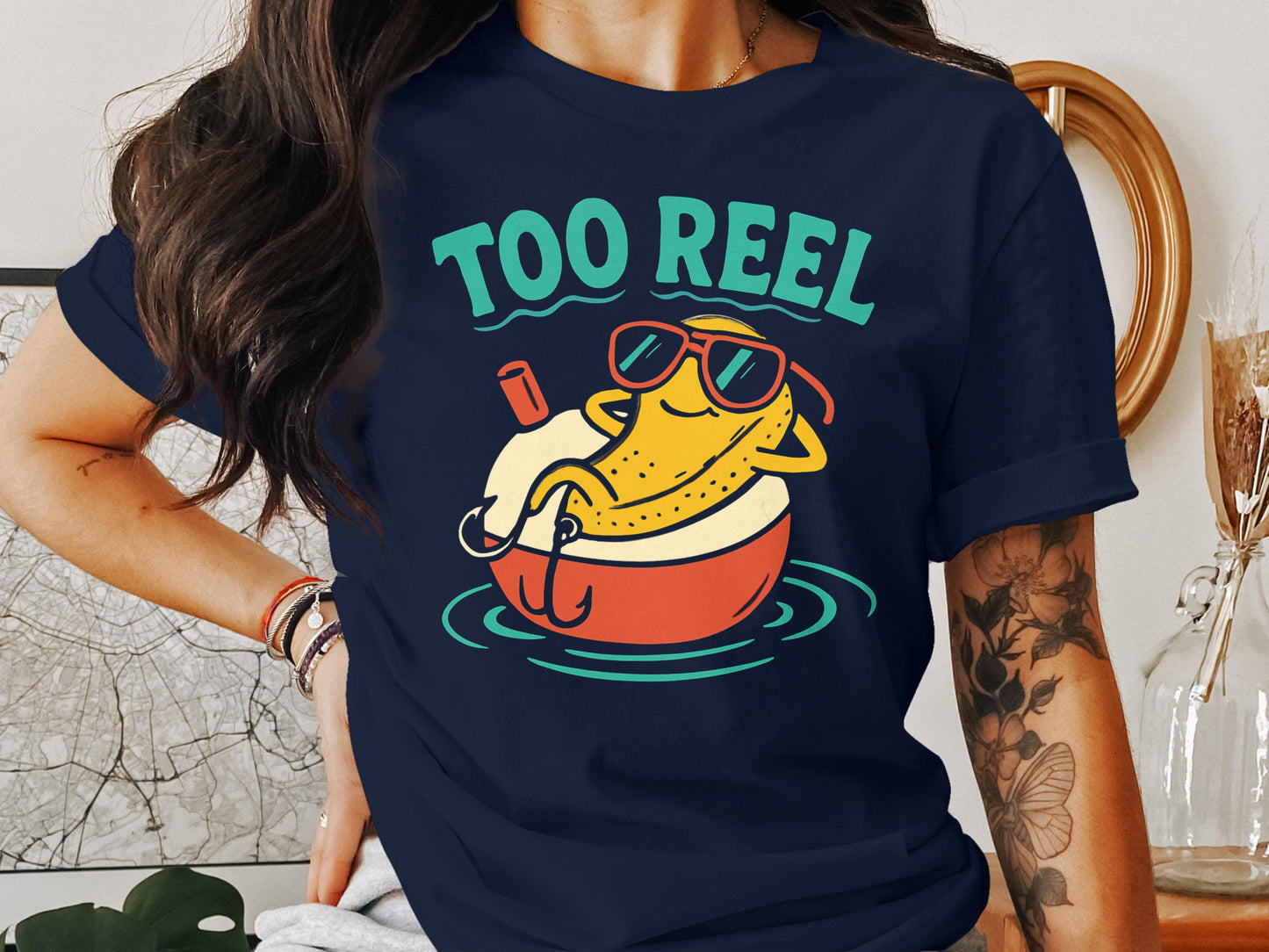 Too Reel Funny Banana Fishing Graphic Tee product