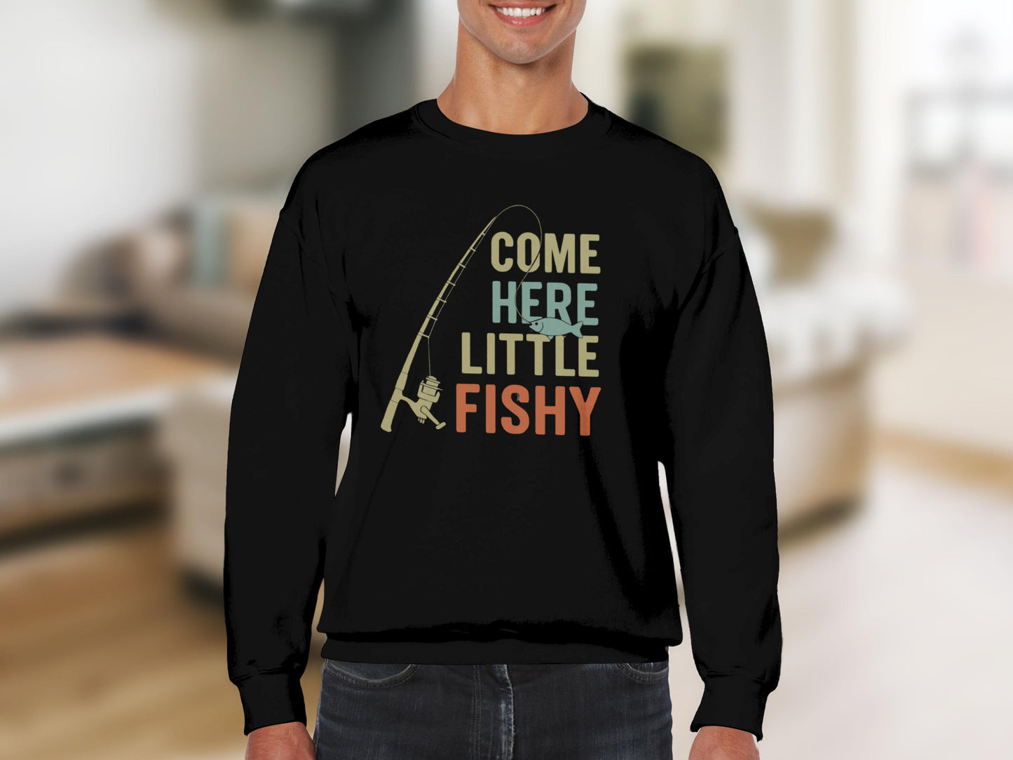 Come Here Little Fishy Black Long Sleeve product