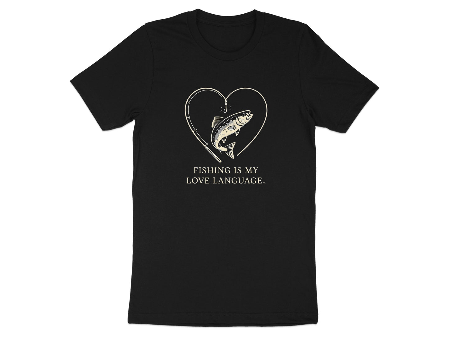 Fishing Is My Love Language Heart Design T-shirt product
