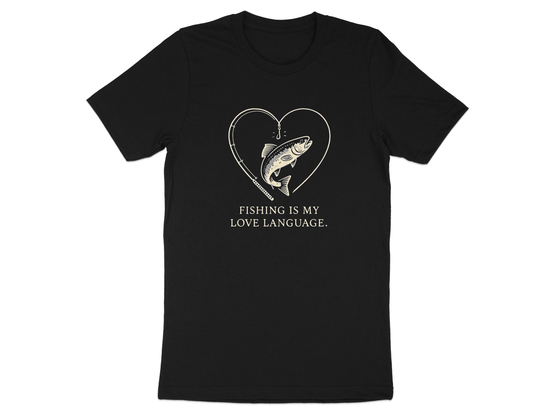 Fishing Is My Love Language Heart Design T-shirt product