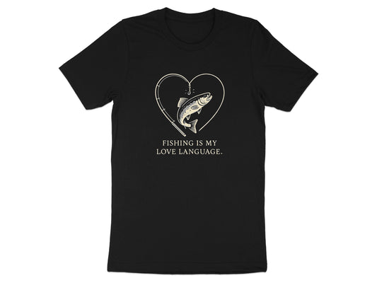 Fishing Is My Love Language Heart Design T-shirt product