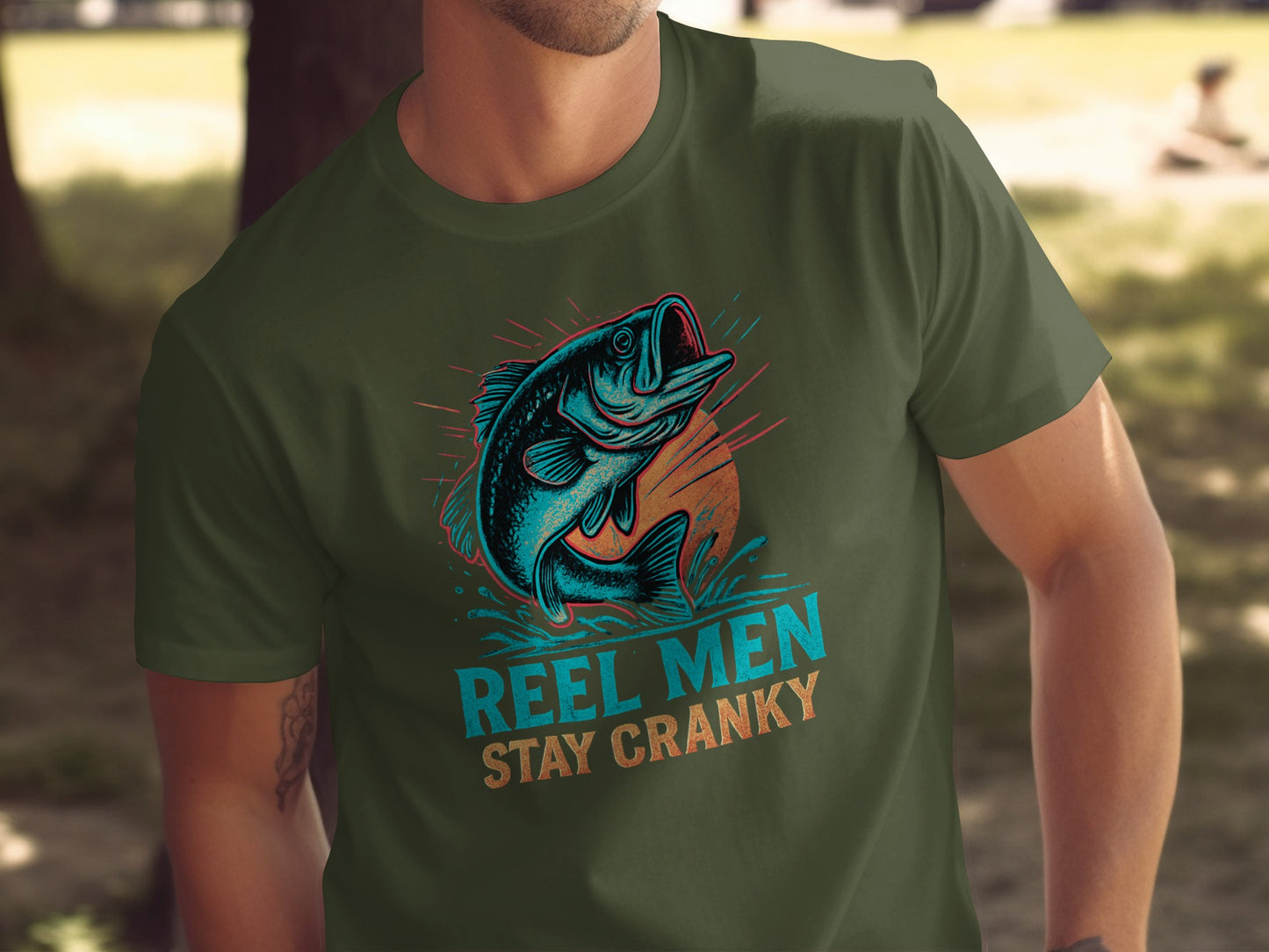 Reel Men Stay Cranky Graphic Design T-shirt product