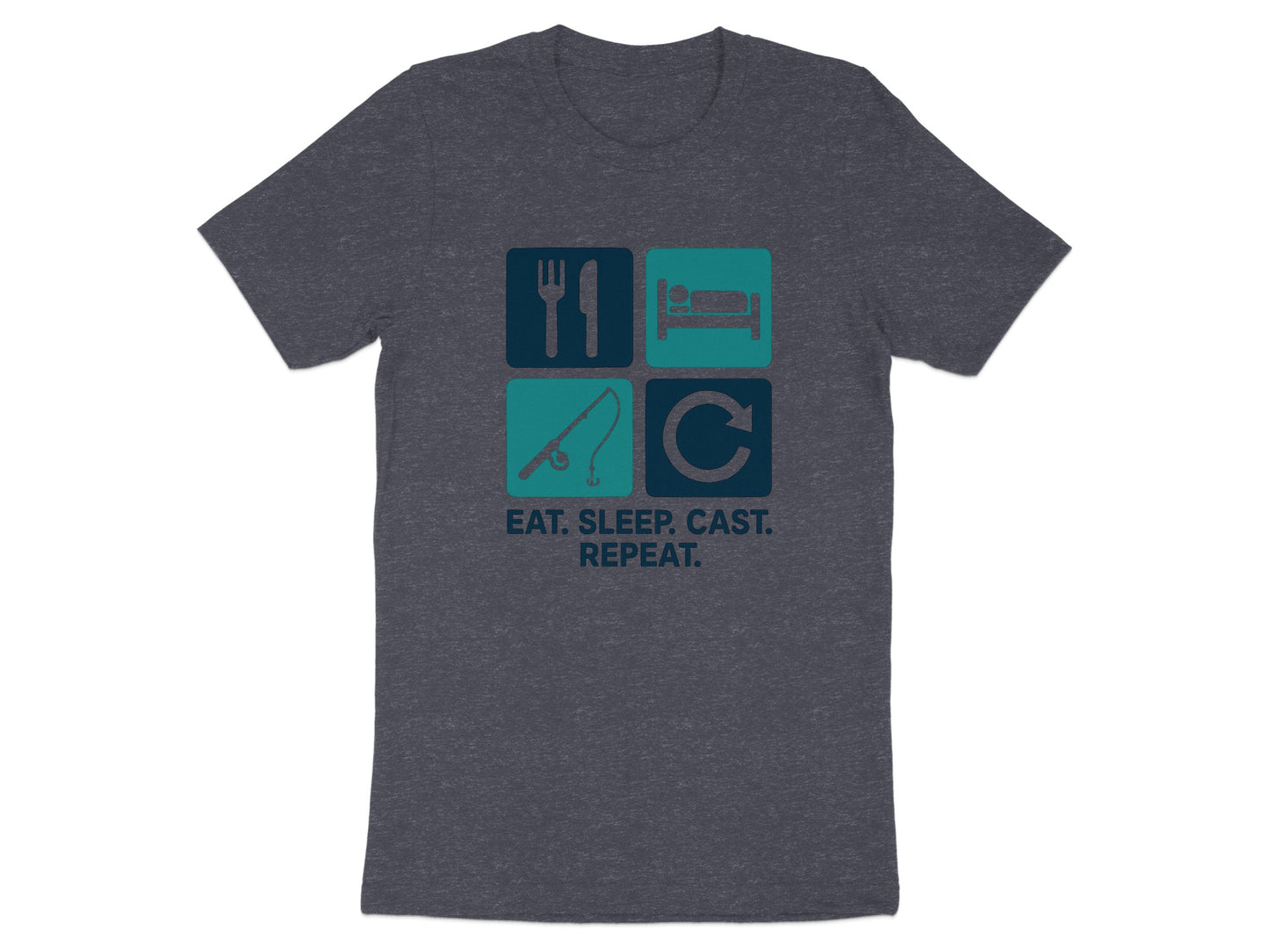 Eat Sleep Cast Repeat Fishing Graphic T-shirt product