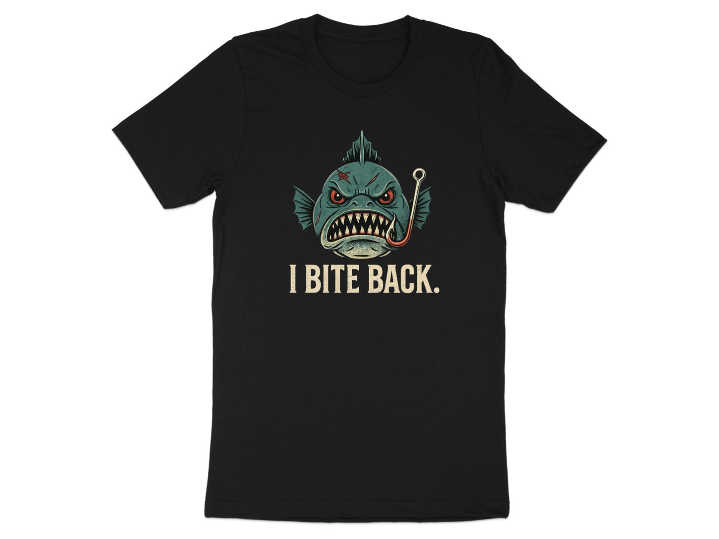 I Bite Back Angry Fish Graphic T-Shirt product type