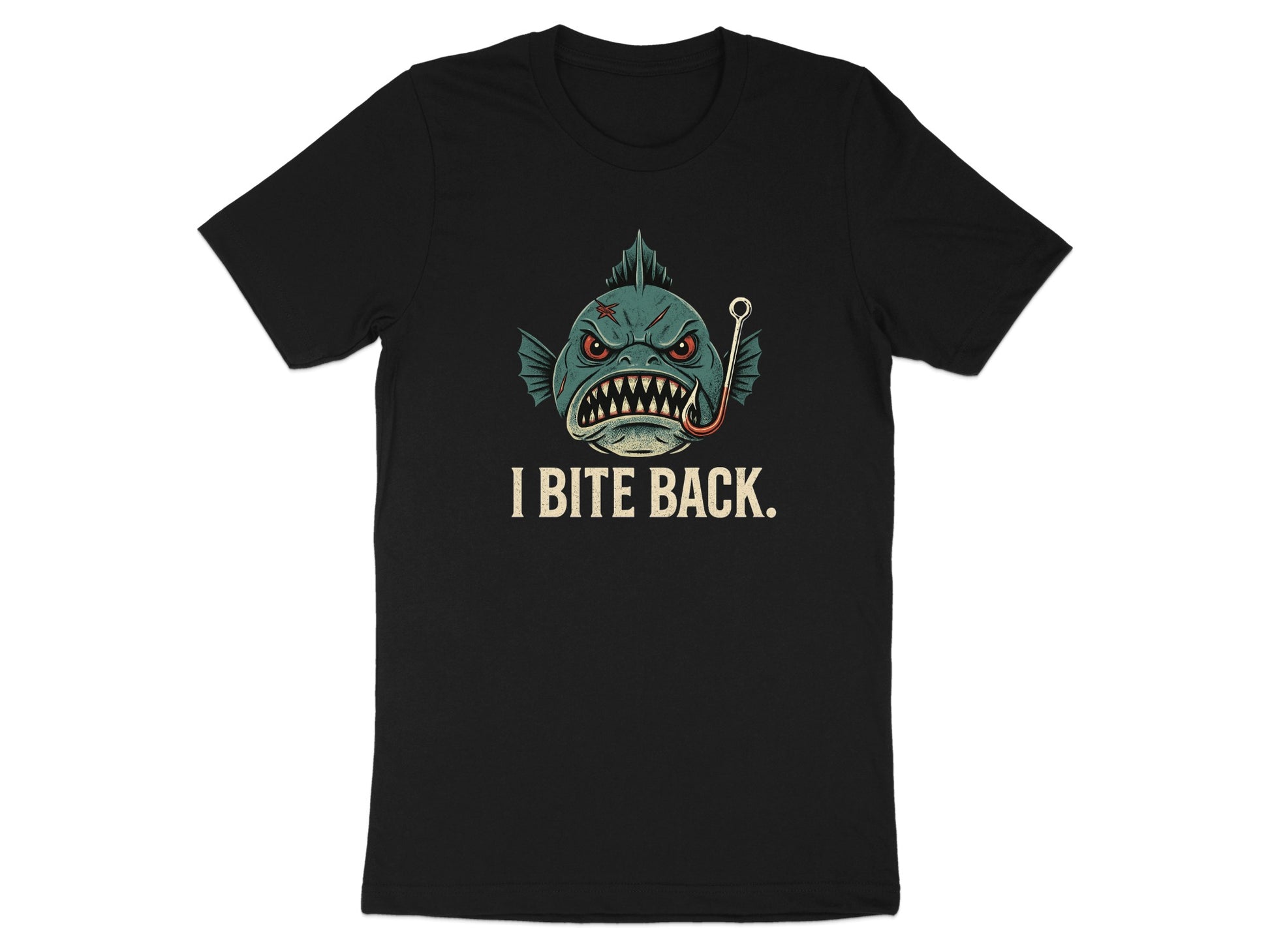 I Bite Back Angry Fish Graphic T-Shirt product type