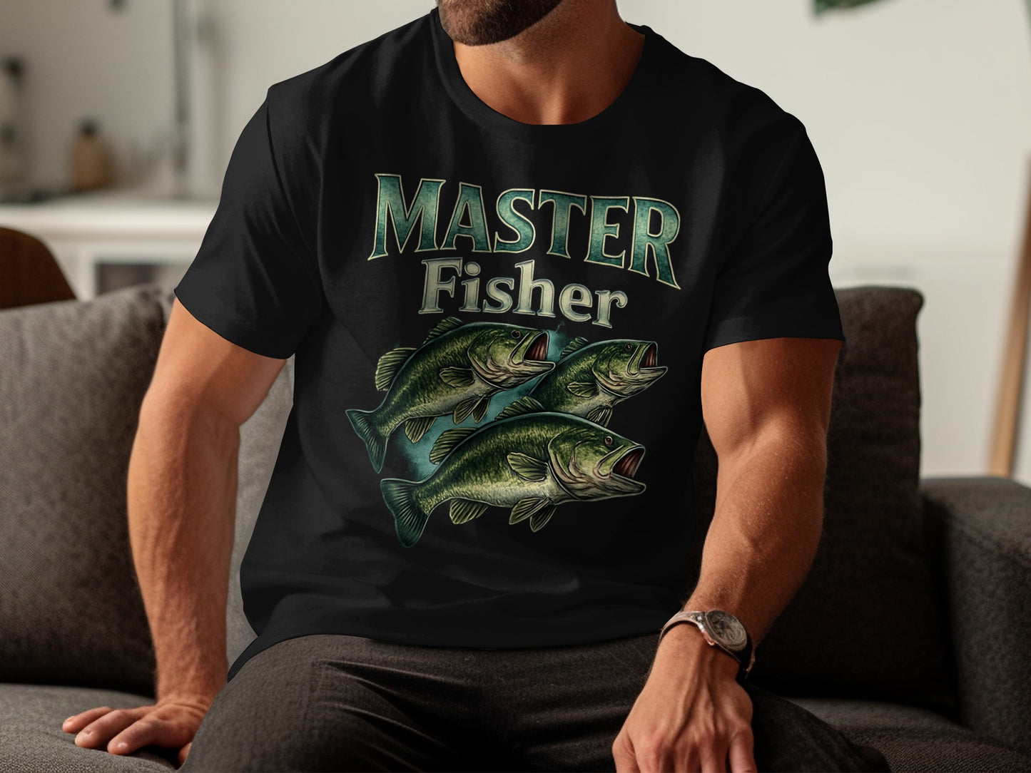 Master Fisher Graphic Design Black T-Shirt product type