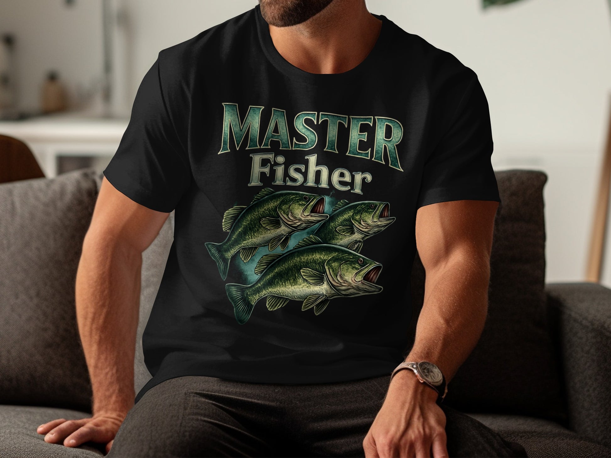 Master Fisher Graphic Design Black T-Shirt product type