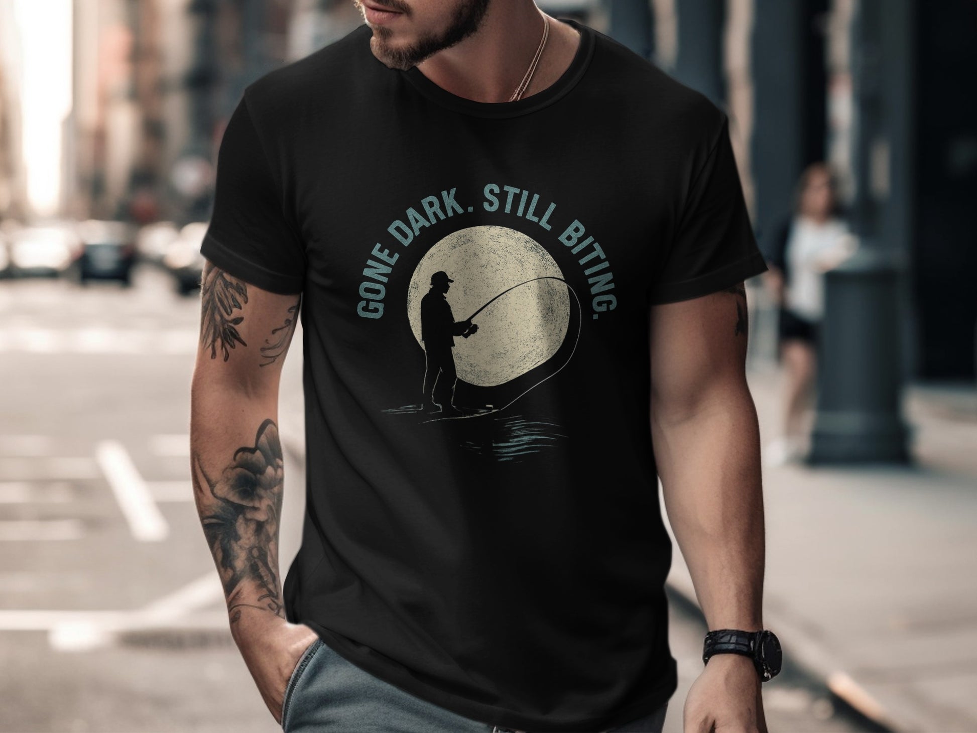 Gone Dark Still Biting Fishing T-shirt product