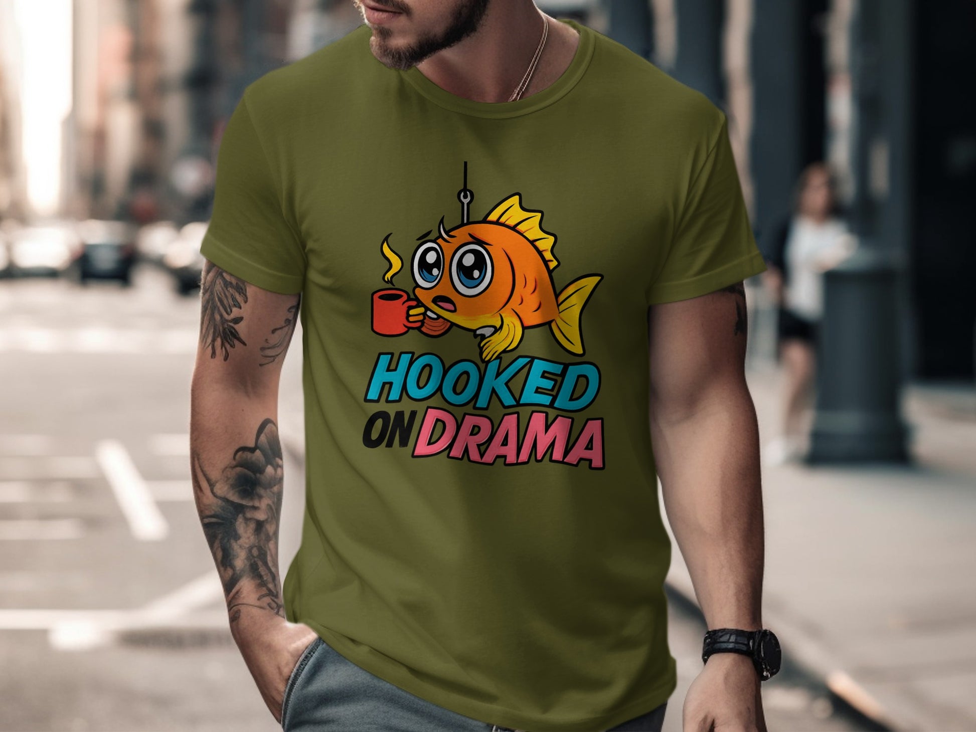 Hooked on Drama Funny Graphic T-Shirt product