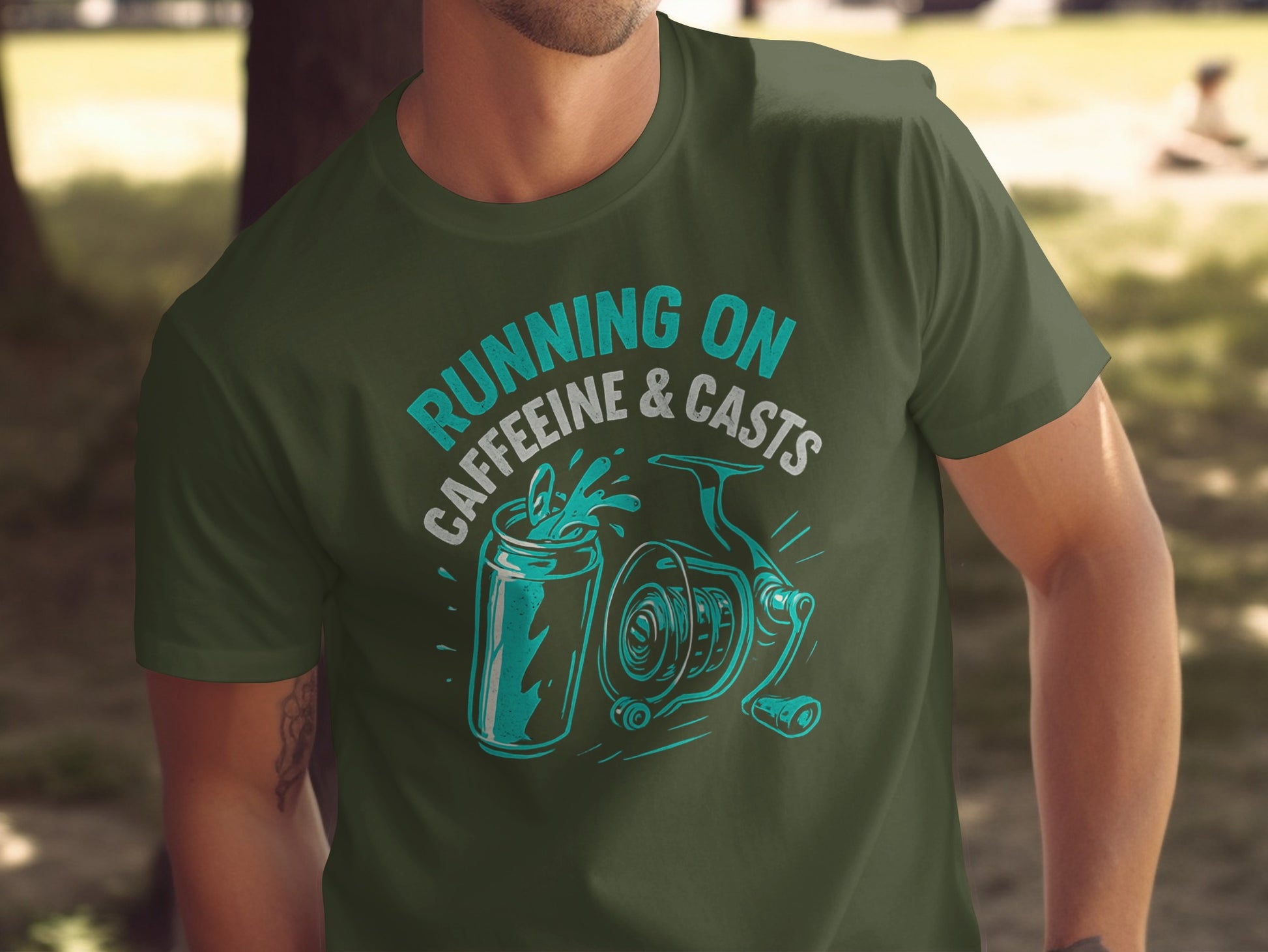 Running on Caffeine and Casts Fishing T-Shirt product