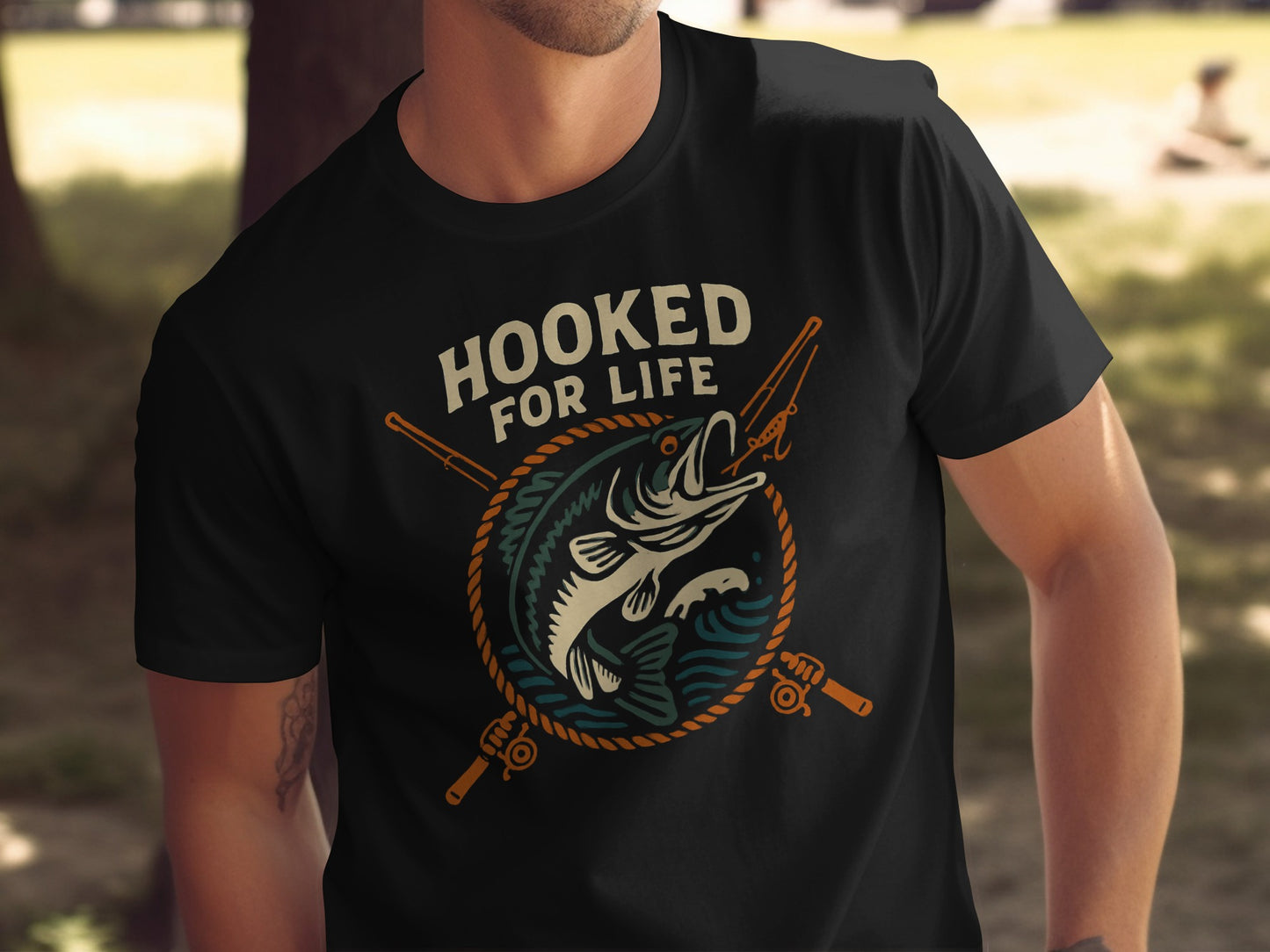 Hooked for Life Fishing Graphic Tee product type