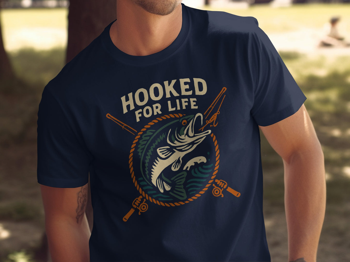 Hooked For Life Graphic Fishing Enthusiast Shirt product type