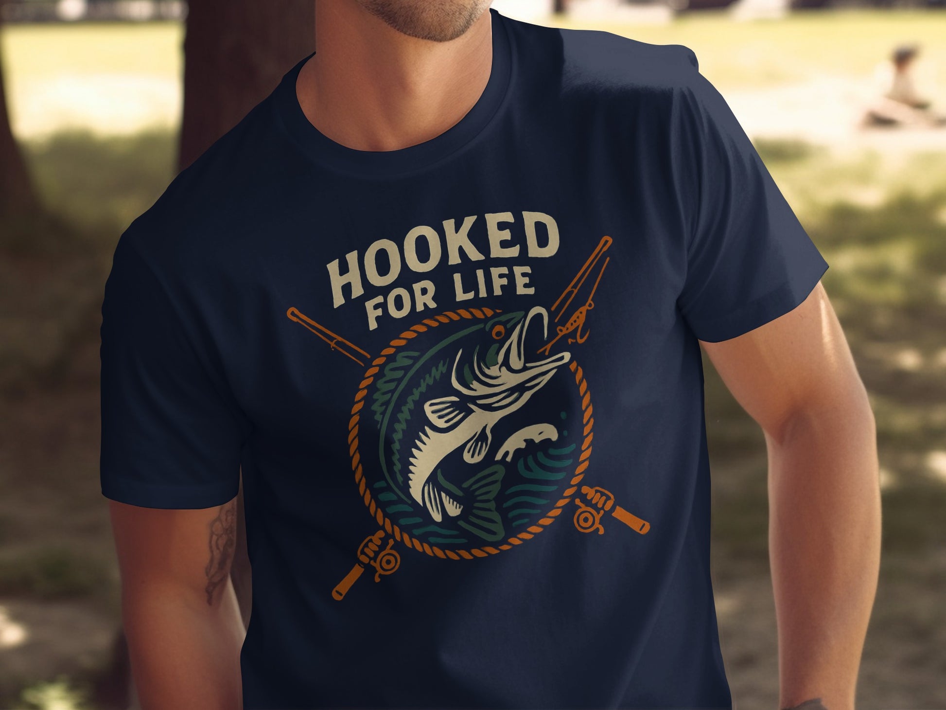 Hooked For Life Graphic Fishing Enthusiast Shirt product type