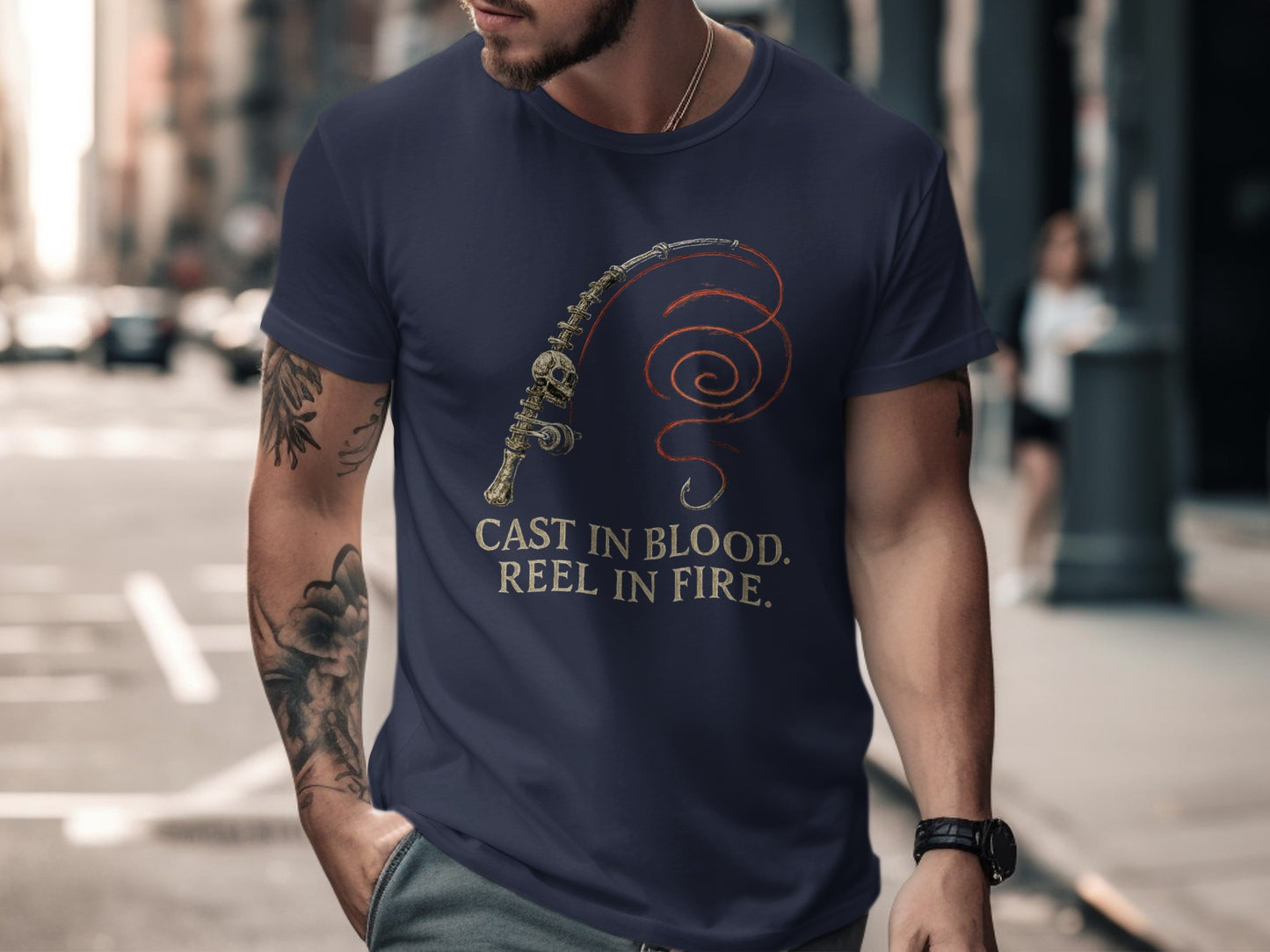 Reel in Fire Cast in Blood Men's T-Shirt Product