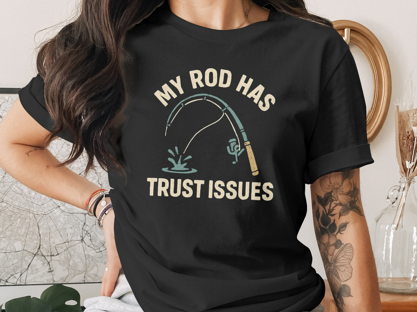 My Rod Has Trust Issues Graphic Fishing Shirt product