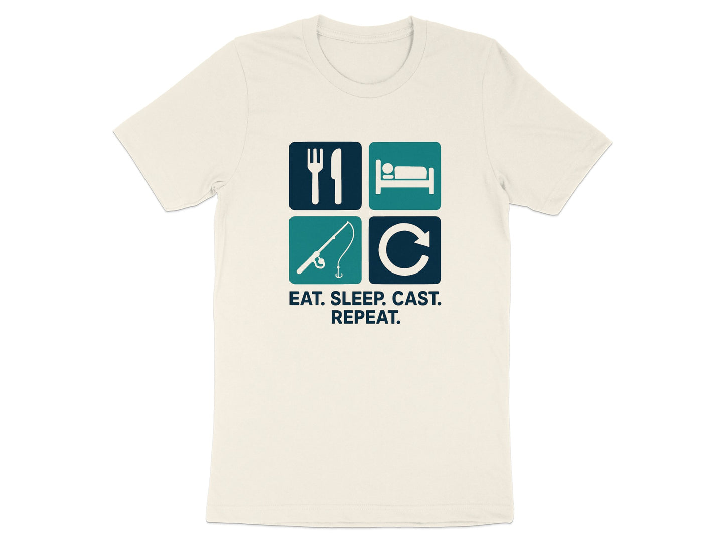 Eat Sleep Cast Repeat Fishing Graphic T-Shirt product type
