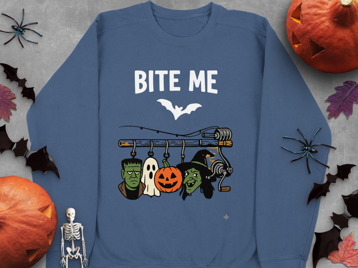 Halloween Bite Me Sweatshirt with Fun Characters product