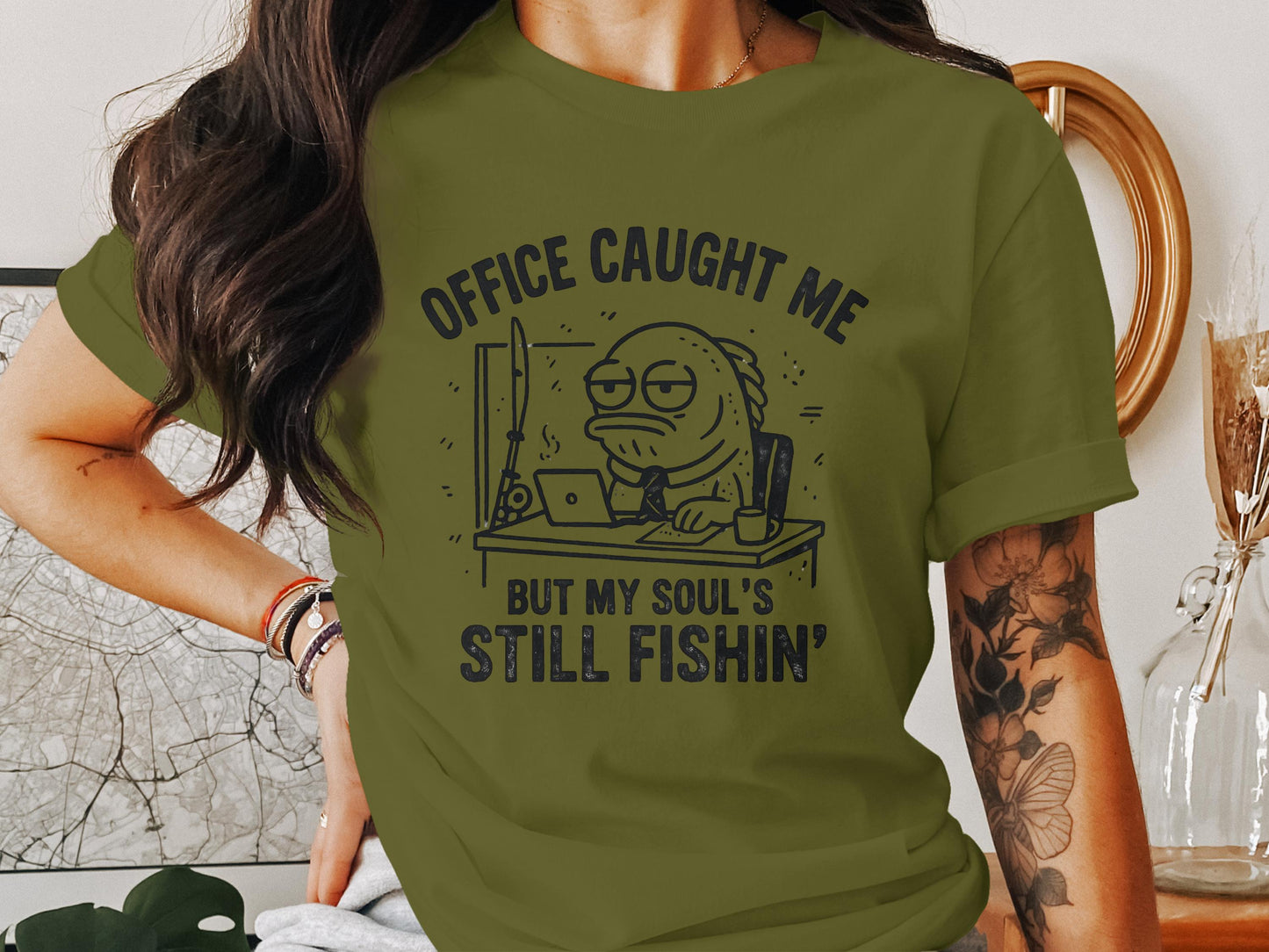 Office Caught Me But My Soul's Still Fishin' product type