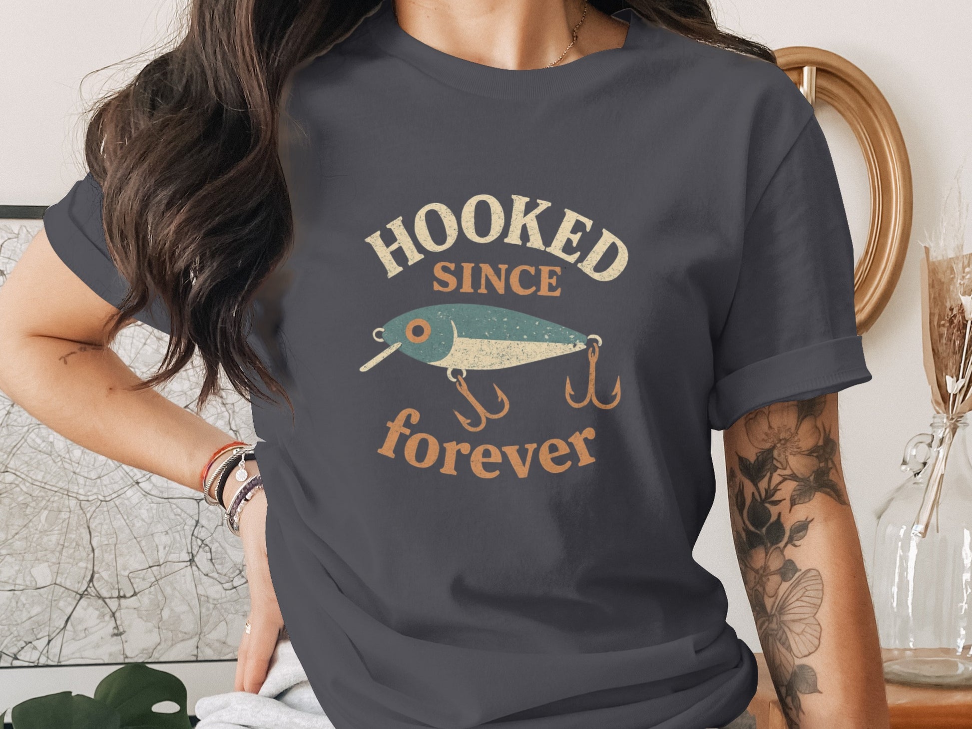Hooked Since Forever Fishing Graphic Tee product