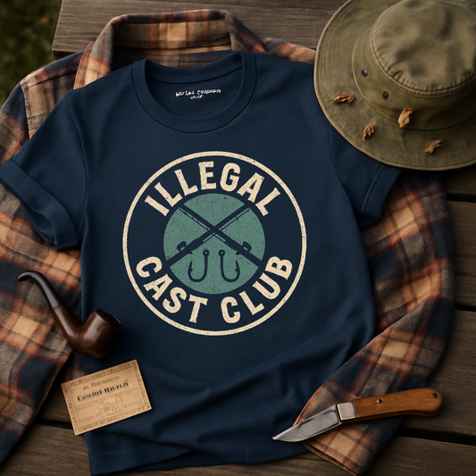 Illegal Cast Club Fishing Hooks Graphic Tee product