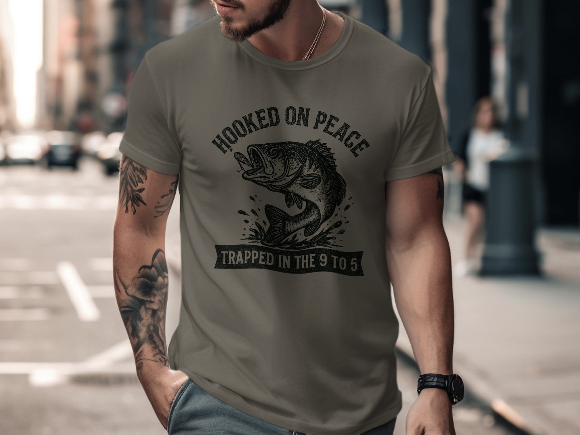 Hooked On Peace Trapped In The 9 to 5 T-shirt product