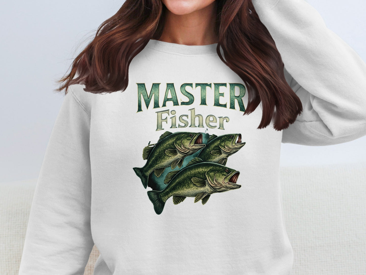 Master Fisher Design with Three Fish Sweatshirt Product
