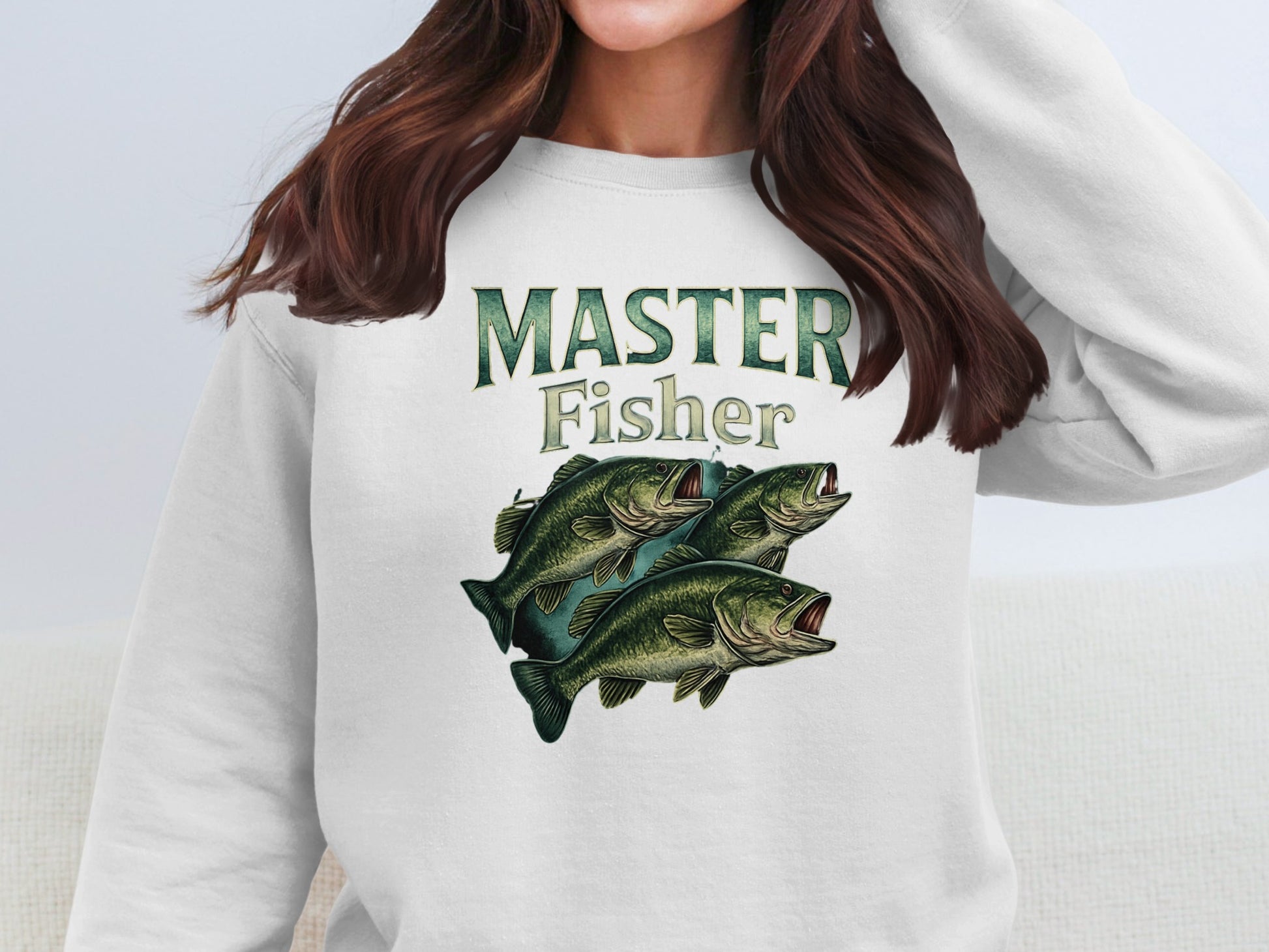 Master Fisher Design with Three Fish Sweatshirt Product
