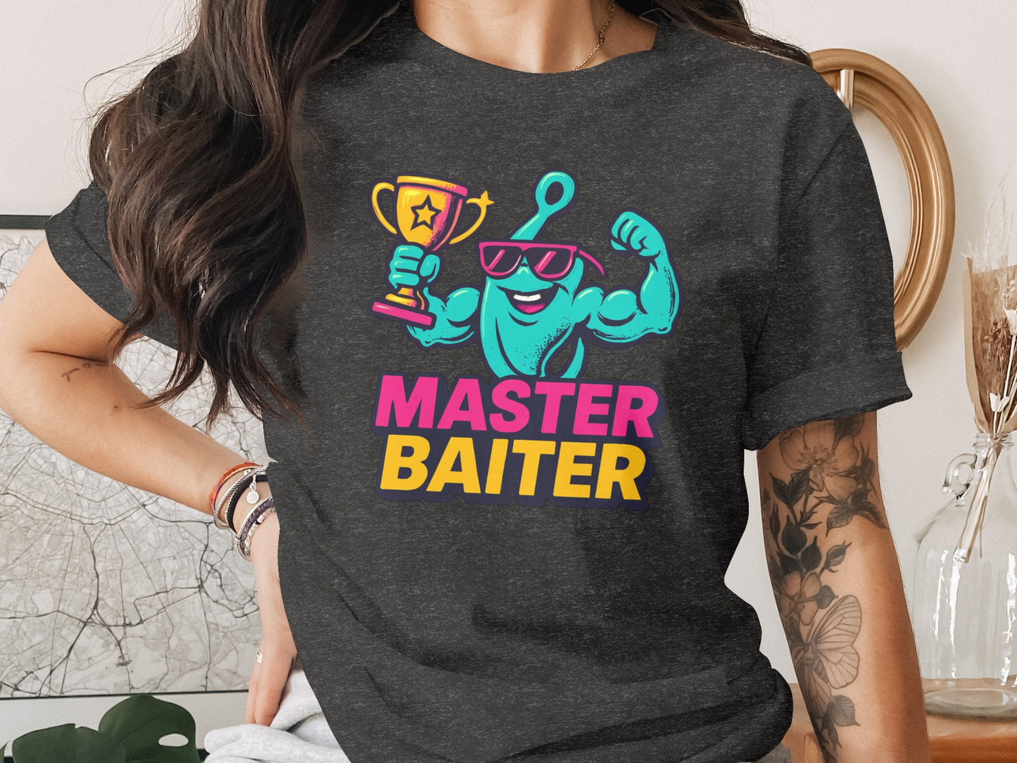Funny Fishing Trophy Design Master Baiter T-shirt product